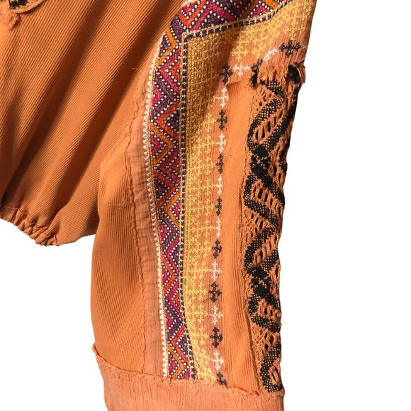 Free People Cross Country Bohemian Top Sienna Size Medium - Picture 7 of 11